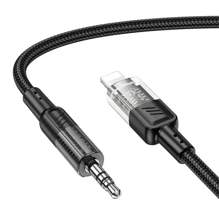 Cable AUX Jack 3,5 mm to Lightning Hoco 1,2 m UPA27 black Photo 3