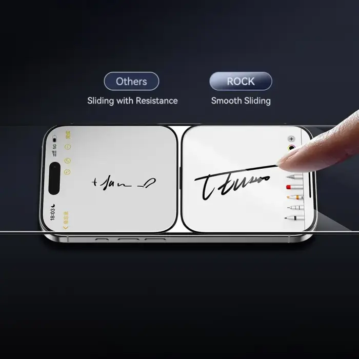 Rock Tempered glass Privacy Full-coverage Anti-static for Iphone 17 Pro Max Foto 6