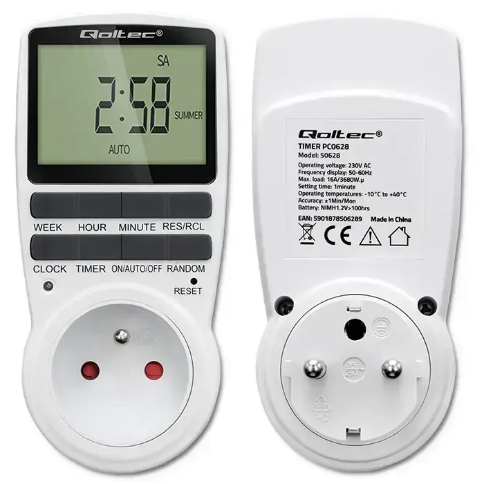 Qoltec Electronic Timer PC0628 | 3680W | 16A | LCD Фото 13