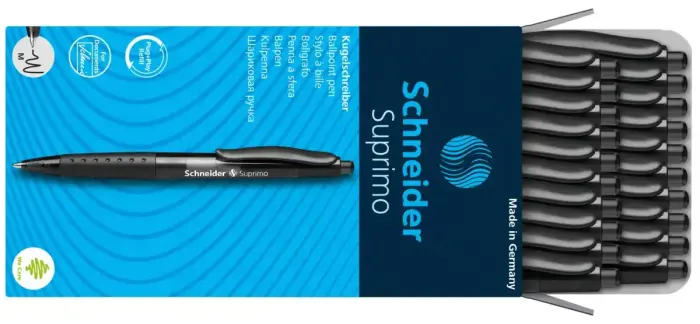 Lodīšu pildspalva SCHNEIDER SUPRIMO 1.0mm melna tinte Photo 4