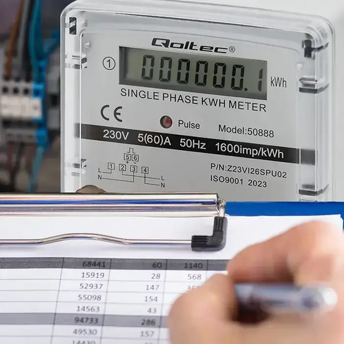 Qoltec Single-phase electronic meter | Energy consumption meter | 230V | LCD Foto 2