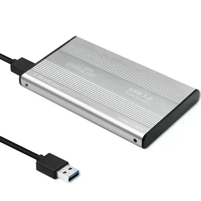 Qoltec Aluminium External Hard Drive Case HDD SSD 2.5'' SATA3 | USB 3.0 | Silver Foto 12