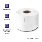 Qoltec Labels for DYMO LW-11354 | S0722540 | 57 x 32 mm | 1000 pieces Foto 2
