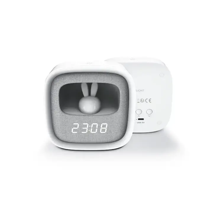 Alarm clock with LED Bunny night light PURE FNL-06 AURORA white square Forever Light Photo 5