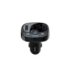 Baseus FM Transmitter T typed Bluetooth 2xUSB microSD (Black) Фото 5