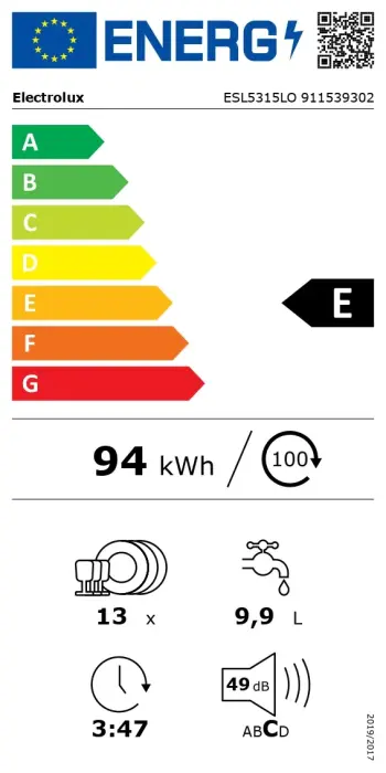 Electrolux trauku mazgājamā mašīna (iebūvējama) ar AirDry tehnoloģiju, 60cm Photo 7