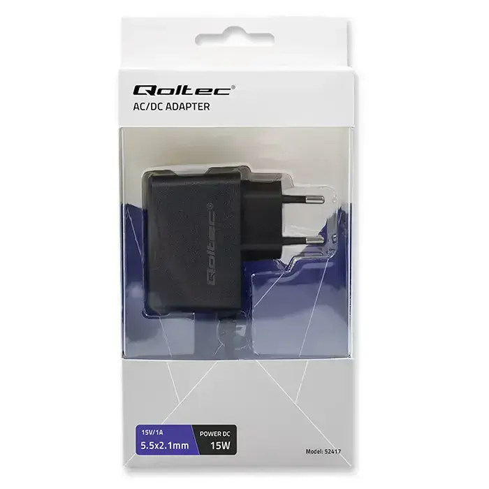 Qoltec Plug-in power adapter PREMIUM 15W | 15V | 1A | 5.5*2.1 Foto 8