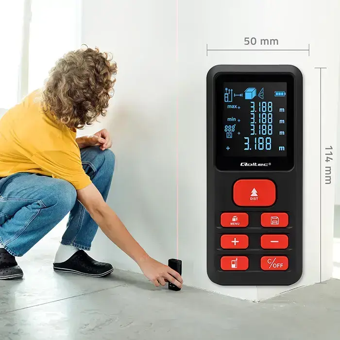Qoltec Precise digital laser distance meter with an electronic level | LCD with backlight | 50m Фото 6