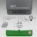 Qoltec Solar Charge Controller MPPT with Temperature Sensor 30A | 12V / 24V | LCD | 2 x USB | Bluetooth | APP | GEL | LiFePO4 Foto 3