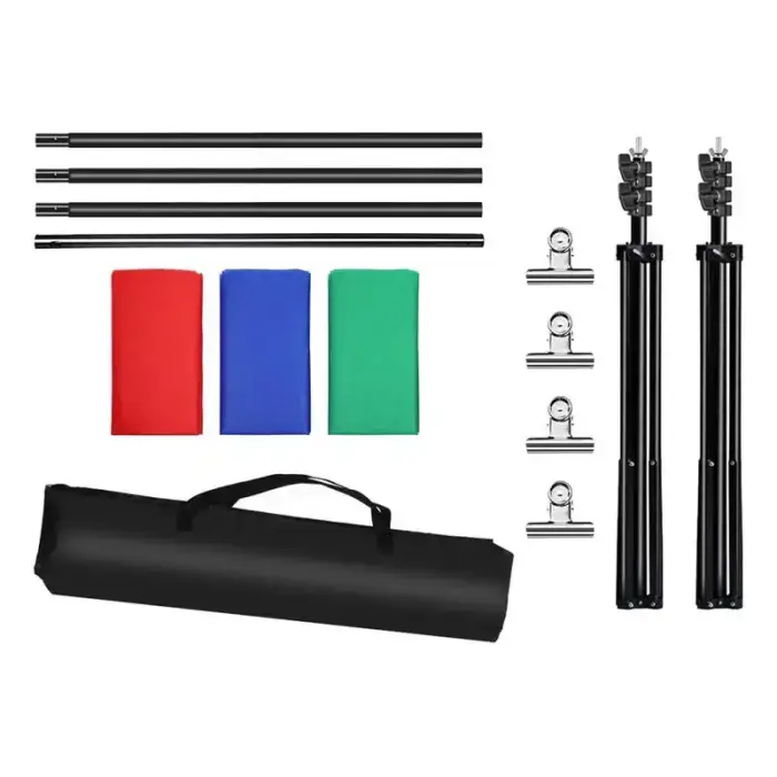 Puluz 2x3m photo backdrop set/stand + photo backdrops 3 pcs PKT5205 Photo 4