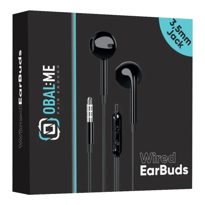 OBAL:ME Wired Earphones 3.5mm Jack Black Foto 2