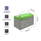 Qoltec Deep Cycle Gel Battery | 12V | 100Ah | 30.5kg | Maintenance-free | Professional | LongLife | PV, UPS, camper Foto 3