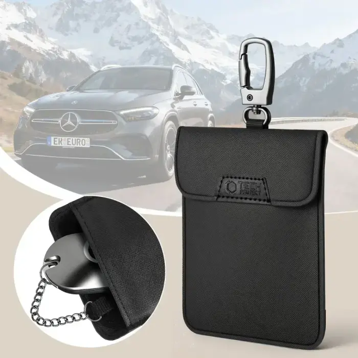 KLATKA FARADAYA TECH-PROTECT KLR400 POUCH KEYLESS RFID SIGNAL BLOCKER CASE BLACK/BLACK Foto 6