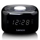 Lenco radio pulkstenis, ar nakts gaismu, balts Foto 1