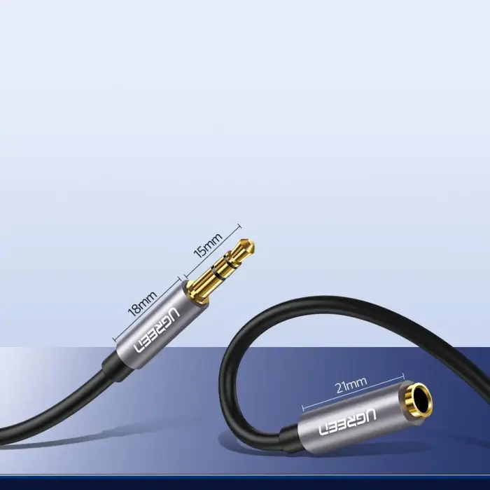 UGREEN AUX Cable Extension mini-jack 3,5 mm, 3m (Gray) Photo 10