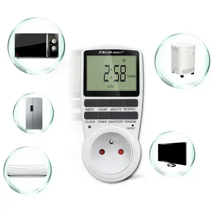 Qoltec Electronic Timer PC0628 | 3680W | 16A | LCD Фото 2