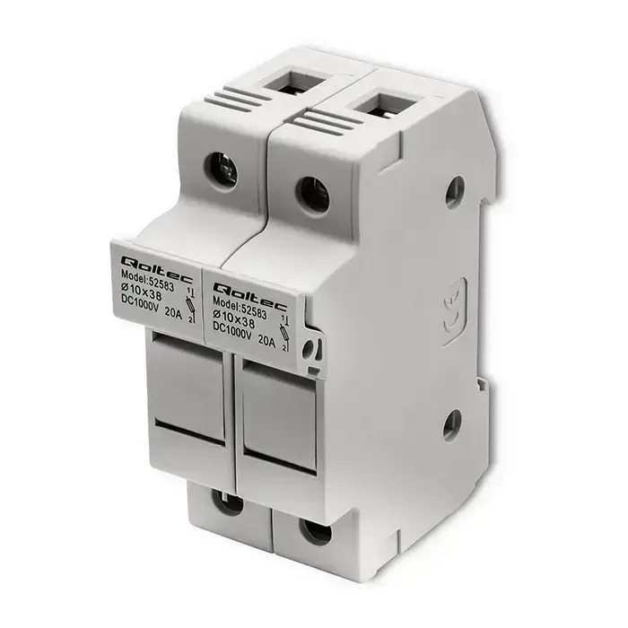 Qoltec Fuse base + DC fuse | 2P|1000V |20A |10x38 |solar Foto 11