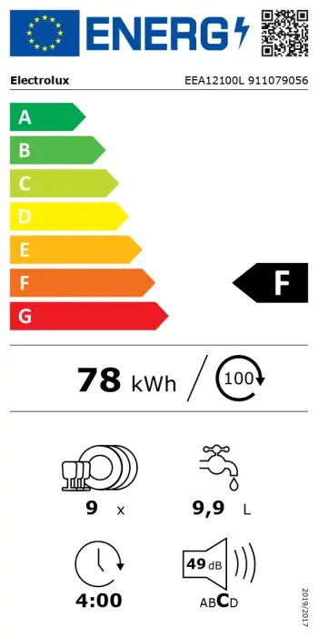 Electrolux trauku mazgājamā mašīna (iebūv.), balta, 45 cm Photo 8