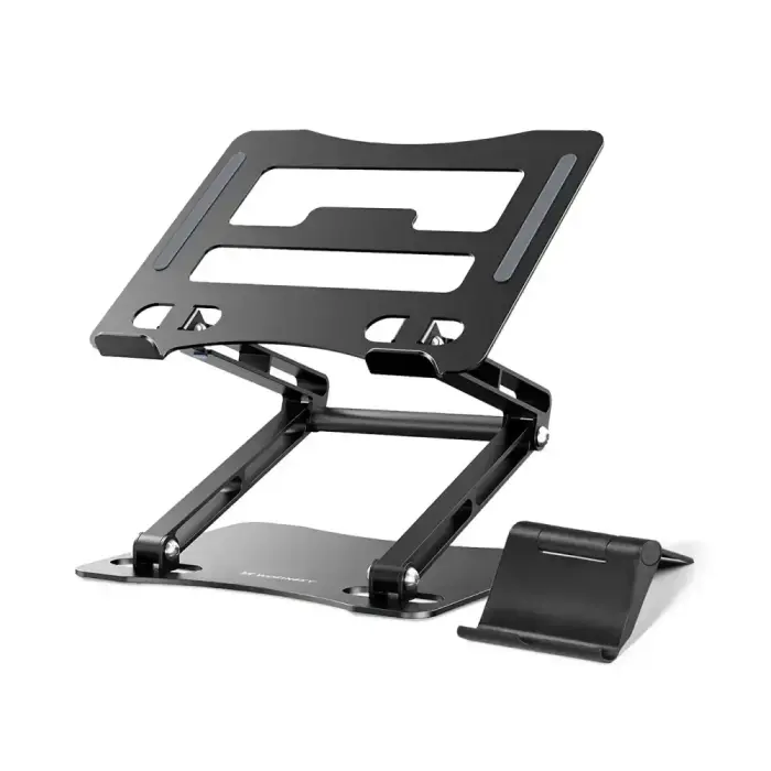 Wozinsky WRS-CPY75DSB Aluminum Laptop and Tablet Stand + Free Smartphone Stand - Black Фото 2