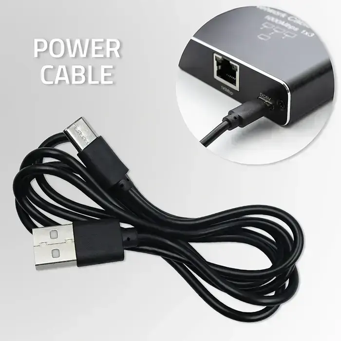 Qoltec Splitter Ethernet mini SWITCH 1x3 RJ45 | 1000Mb/s | USB-C | Aluminium Foto 5