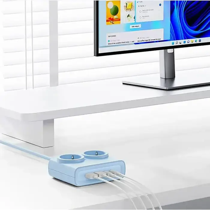Orico PDC25 25W 6in1 Power Strip 2x AC + 2x USB-A + 2x USB-C - Blue Photo 2