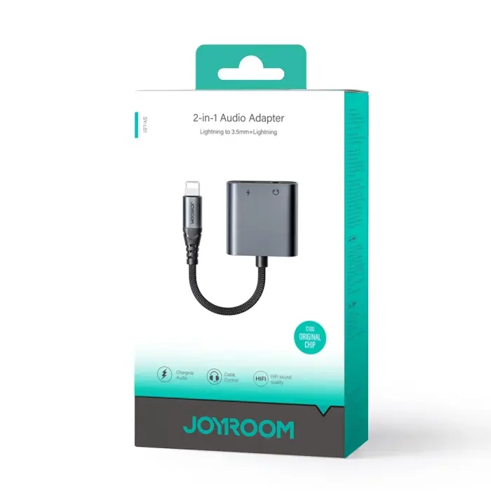 Joyroom SY-L01 Lightning to Lightning | 3.5 mm mini jack DAC adapter 2in1 - black Фото 5