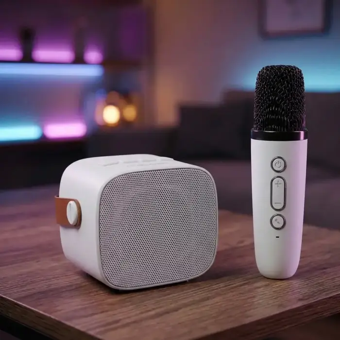Blavec Portable Bluetooth Speaker WS-07 Karaoke Party - 5W with 2 microphones (WS07-2MW) white Photo 5