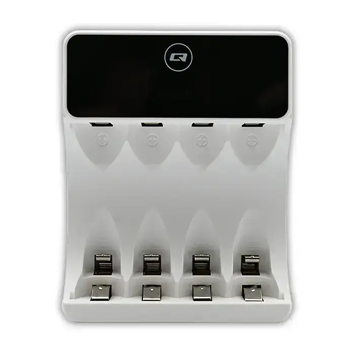 Qoltec Battery Charger for Ni-MH type R03 AAA R6 AA | LCD | USB-C cable | White  Photo 9