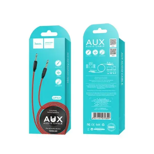Hoco UPA11 Premium AUX Cable 3.5 mm -> 3.5 mm 1m Black Photo 2