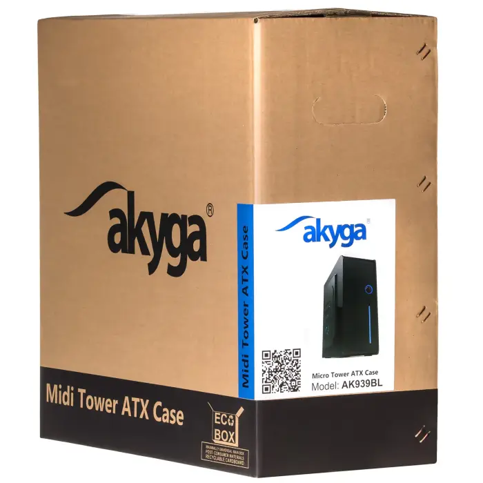 Case Midi ATX Akyga AK939BL 2x USB 2.0 black w|o PSU Foto 8
