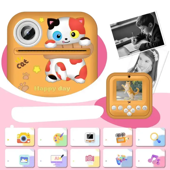 Wozinsky WDT-05 thermal printer camera, for children, print - orange Foto 4