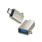 Joyroom S-H151 USB-C (male) | USB-A (female) Adapter with Lanyard Eyelet - Silver Фото 1