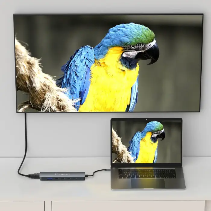 USB-C 6 in 1 Hub Wozinsky WHBC10Y4S Multifunctional, Aluminum, with 25 cm Cable - Gray Фото 3