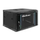 Qoltec RACK Cabinet 19" | 6U | 600 x 370 x 600 | Tempered doors | Hanging | Steel case | Lock | Black Photo 1
