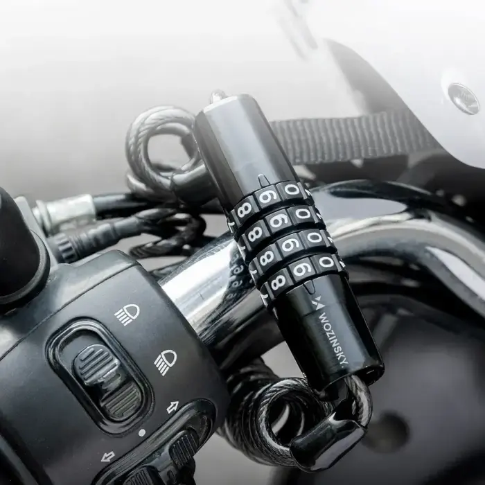 Wozinsky WBN-01R bicycle lock for a bicycle helmet, waterproof, 4-digit combination - black Фото 9