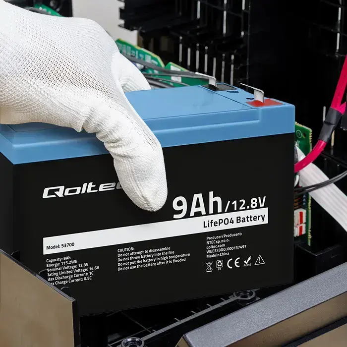 Qoltec LiFePO4 lithium iron phosphate battery | 12.8V | 9Ah | 115.2Wh | BMS Foto 5