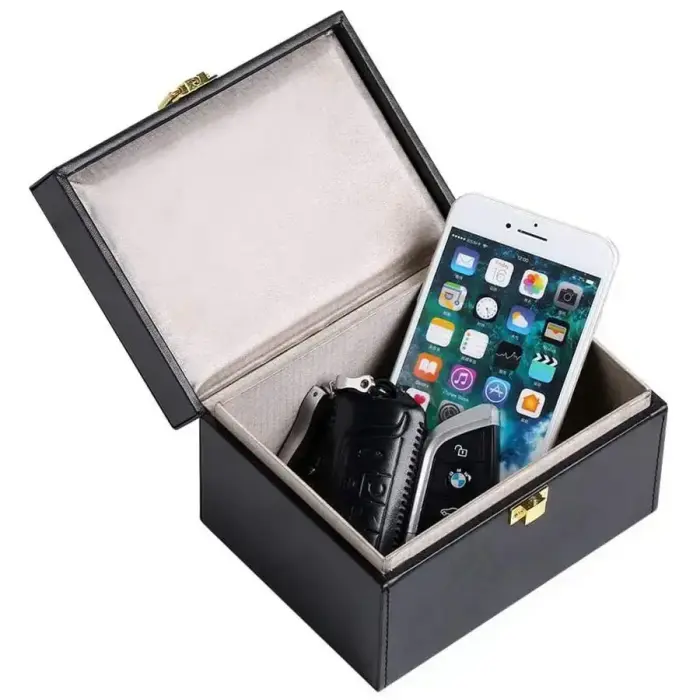 Signal blocking chest Radio blocking Faraday Box for car keys smartphone black Foto 3