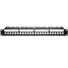 Qoltec Solid steel patch panel for 19'' rack | 24 ports | 1U | UTP | Black Foto 1