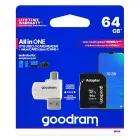 GOODRAM Memory MicroSD Card All in one - 64GB with adapter UHS I CLASS 10 100MB/s + reader Фото 7