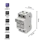Qoltec Fuse base + DC fuse |2P |1000V |30A |10x38 |solar Foto 4