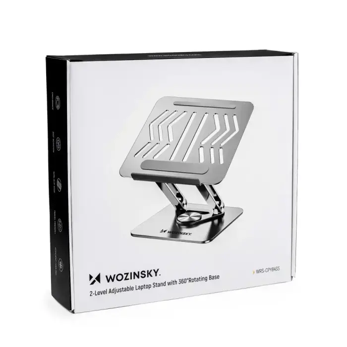 Wozinsky WRS-CPY84SS Aluminum Laptop and Tablet Stand + Free Smartphone Stand - Silver Photo 9