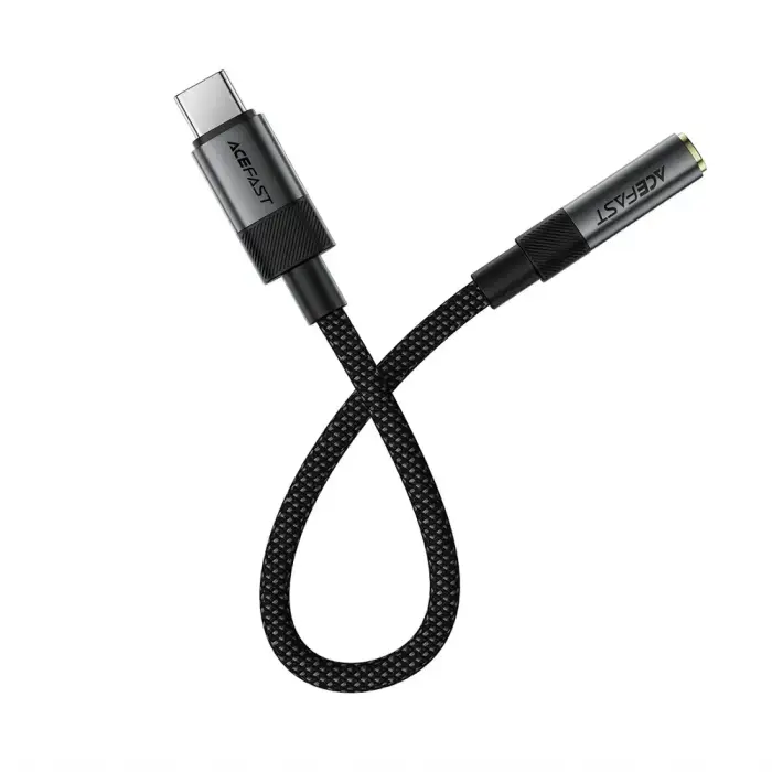 Acefast J12 USB-C to 3.5mm mini jack adapter - black Photo 3