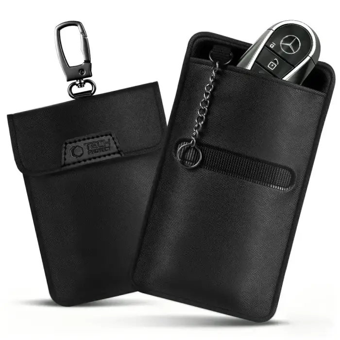 KLATKA FARADAYA TECH-PROTECT KLR400 POUCH KEYLESS RFID SIGNAL BLOCKER CASE BLACK/BLACK Foto 2