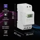 Qoltec Electronic Timer Switch for DIN Rail with Built-in Battery | 7-Day Schedule | 16 Programs Foto 2