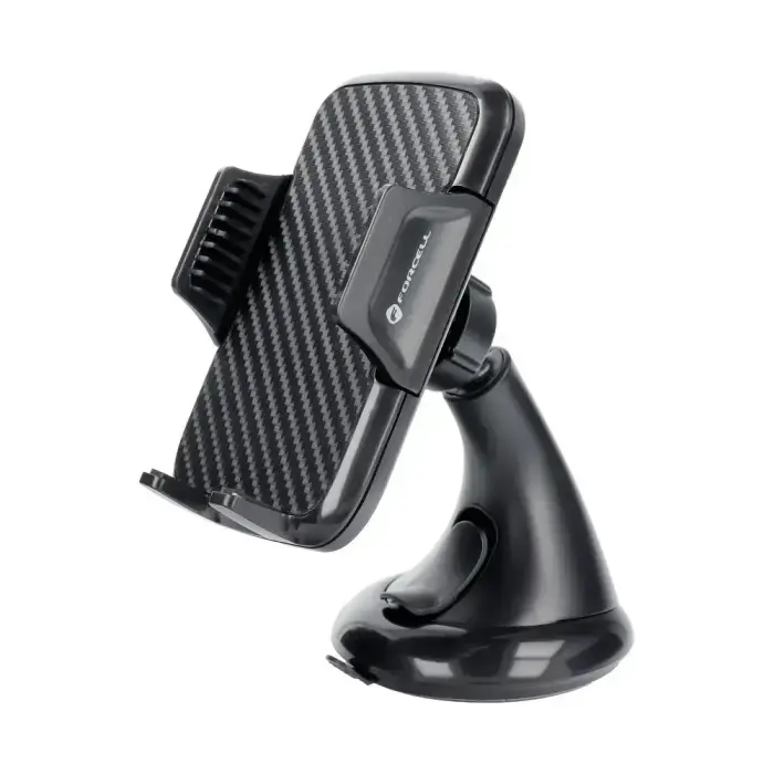 Car phone holder Forcell F-Grip Carbon HT1 windshield / dashboard black Photo 2