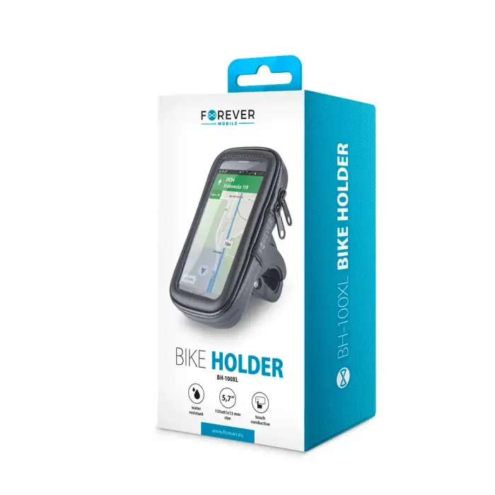Forever BH-100XL Universal (9x16.5cm) Bike Handlebar Mount Smartphone | GPS Holder Black Photo 2