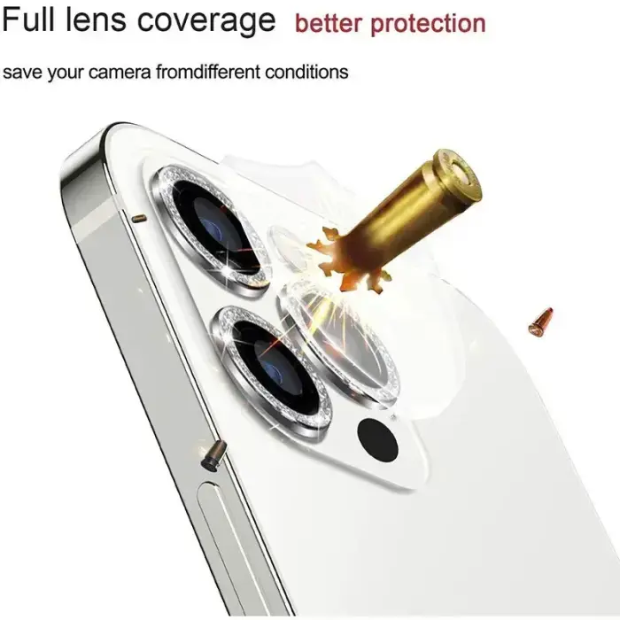 Tempered Glass HARD DIAMOND for camera (LENS) for Iphone 15 Pro/15 Pro Max black (lens 3 pieces) Foto 9