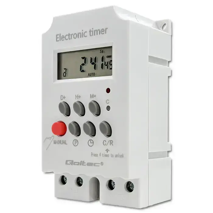 Qoltec Electronic timer PC0629 for DIN rail | LCD Foto 8