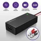 Qoltec Automatic charger for AGM GEL STD batteries | 12V charger | 2A | 24W | LED | 1.8m cable Photo 2