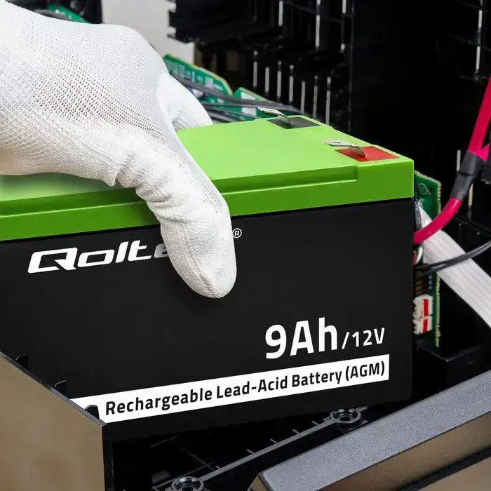 Qoltec AGM battery | 12V | 9Ah | Maintenance-free | Efficient| LongLife | for UPS, security Фото 6